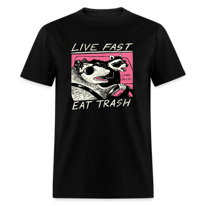 Live Fast Eat Trash Funny Classic T-Shirt - black