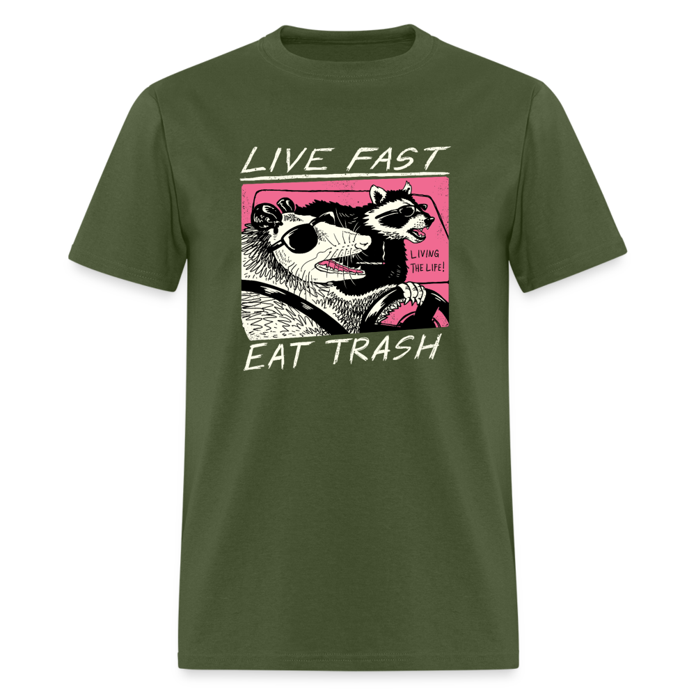 Live Fast Eat Trash Funny Classic T-Shirt - military green