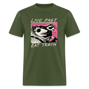 Live Fast Eat Trash Funny Classic T-Shirt - military green