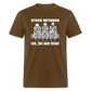 Stuck between idc, idk and idgaf Classic T-Shirt - brown