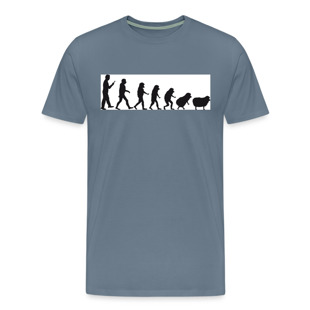 Evolution to Sheep Men's Premium T-Shirt - steel blue