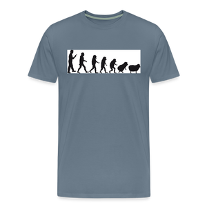 Evolution to Sheep Men's Premium T-Shirt - steel blue