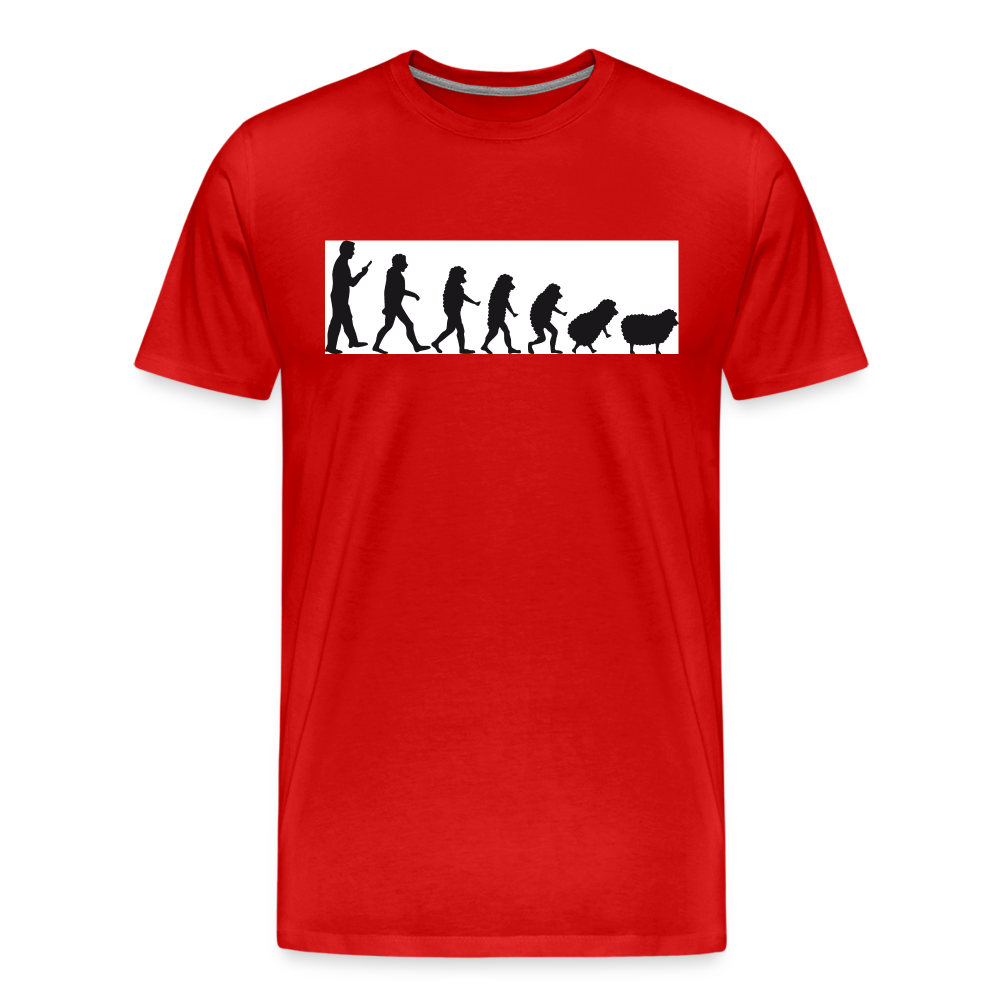 Evolution to Sheep Men's Premium T-Shirt - red