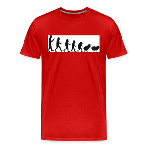 Evolution to Sheep Men's Premium T-Shirt - red