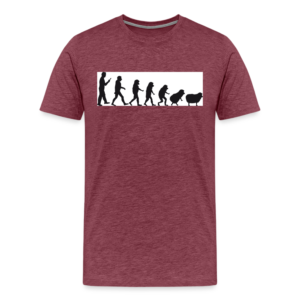 Evolution to Sheep Men's Premium T-Shirt - heather burgundy