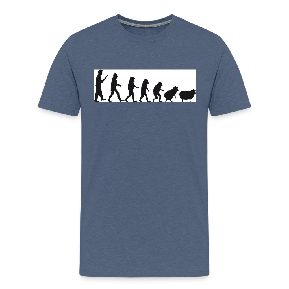 Evolution to Sheep Men's Premium T-Shirt - heather blue