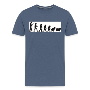 Evolution to Sheep Men's Premium T-Shirt - heather blue