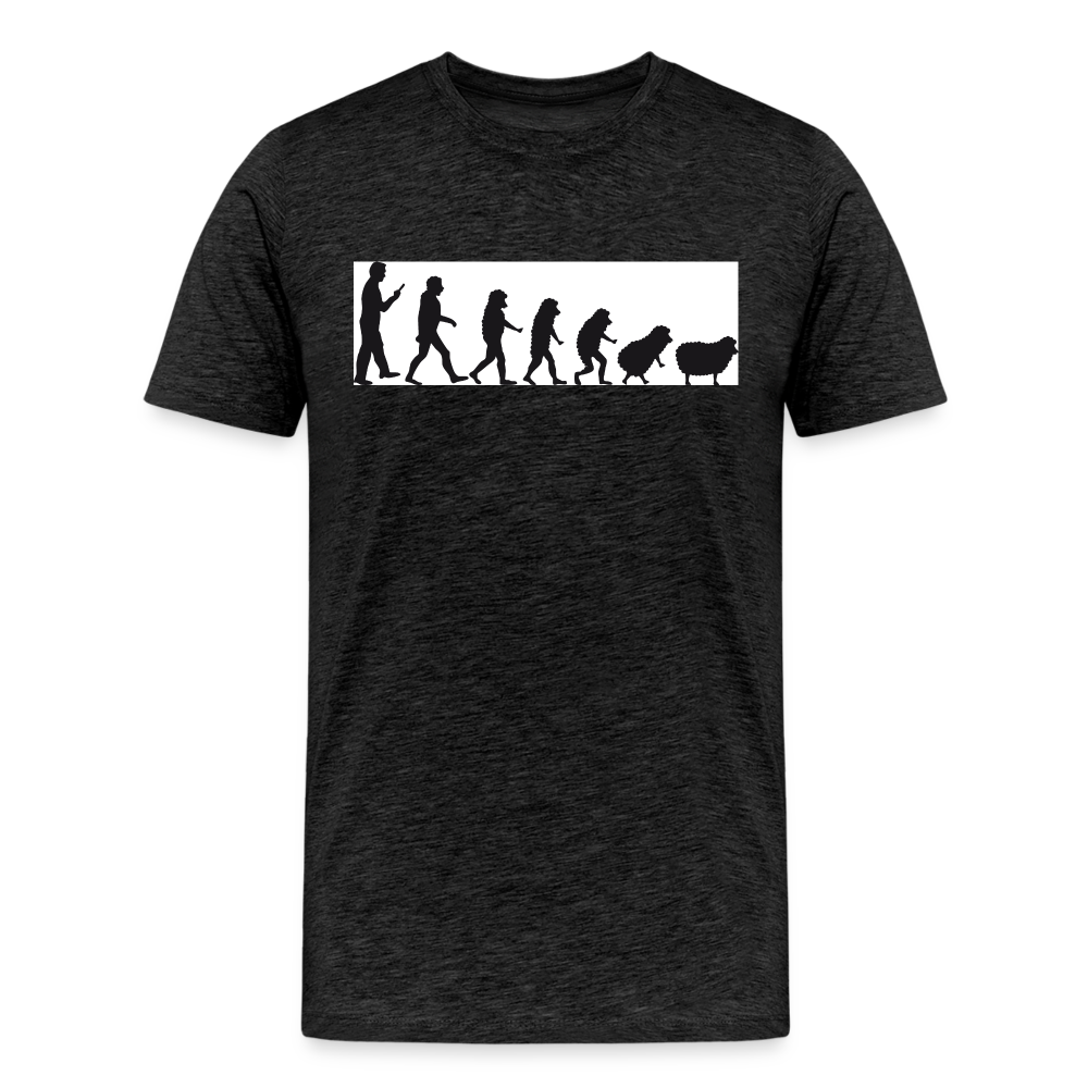 Evolution to Sheep Men's Premium T-Shirt - charcoal grey