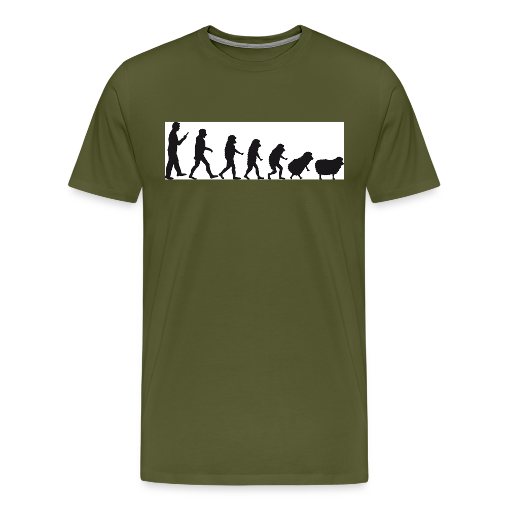 Evolution to Sheep Men's Premium T-Shirt - olive green