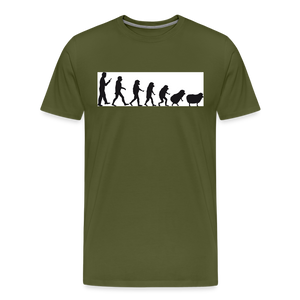 Evolution to Sheep Men's Premium T-Shirt - olive green