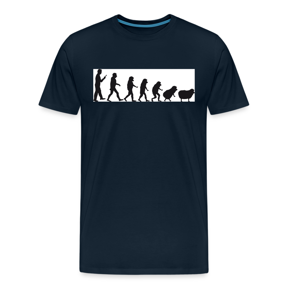 Evolution to Sheep Men's Premium T-Shirt - deep navy