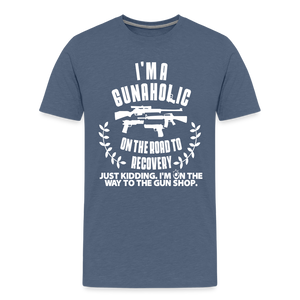 I'm a Gunaholic Funny Men's Premium T-Shirt - heather blue