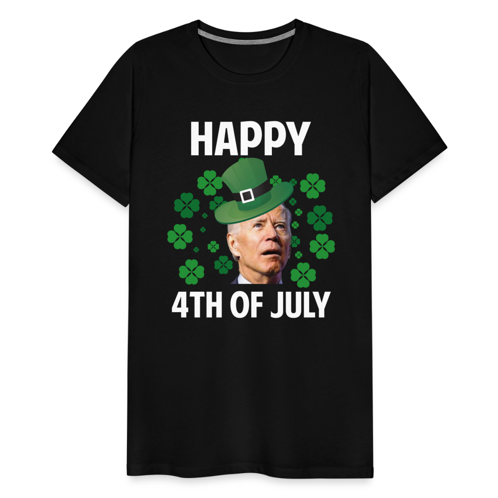 Funny Joe Biden Happy 4th Of July Confused St Patrick's Day Men's Premium T-Shirt - black