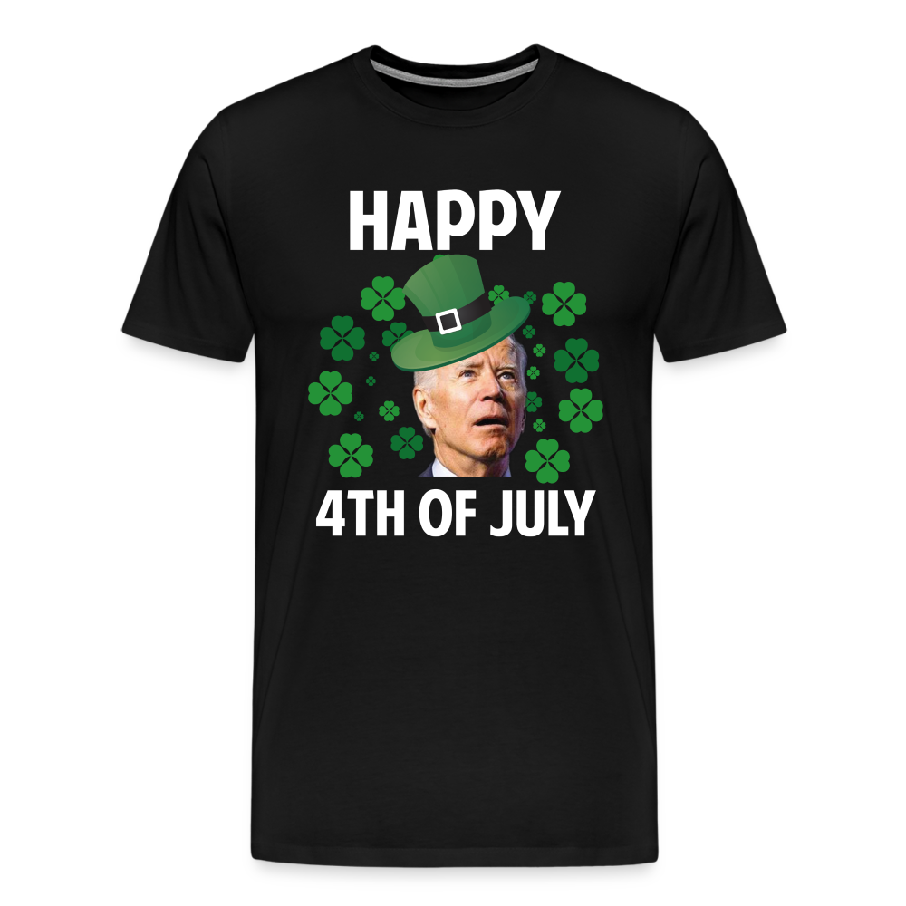 Funny Joe Biden Happy 4th Of July Confused St Patrick's Day Men's Premium T-Shirt - black