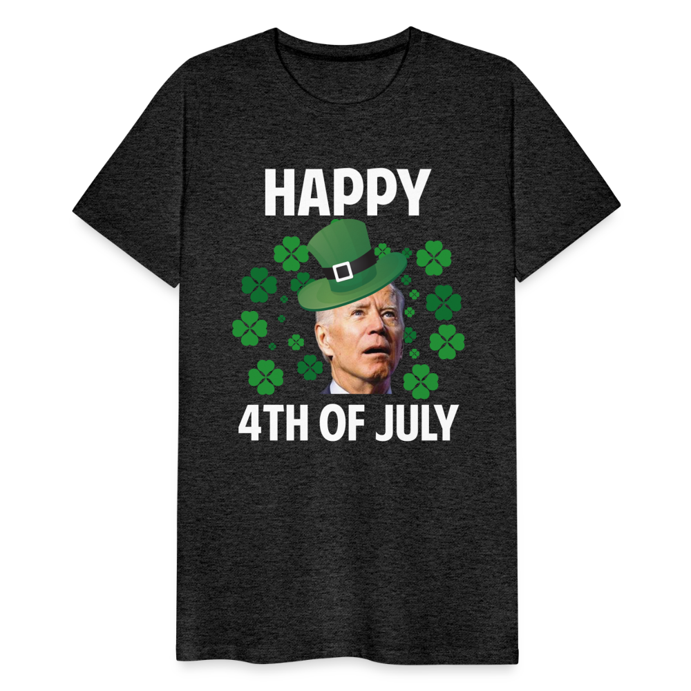 Funny Joe Biden Happy 4th Of July Confused St Patrick's Day Men's Premium T-Shirt - charcoal grey