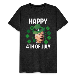 Funny Joe Biden Happy 4th Of July Confused St Patrick's Day Men's Premium T-Shirt - charcoal grey