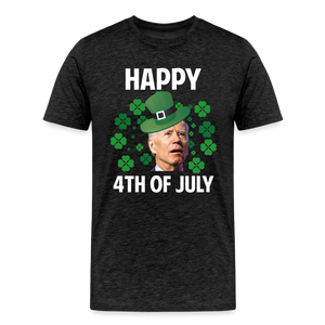 Funny Joe Biden Happy 4th Of July Confused St Patrick's Day Men's Premium T-Shirt - charcoal grey