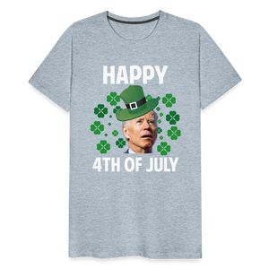 Funny Joe Biden Happy 4th Of July Confused St Patrick's Day Men's Premium T-Shirt - heather ice blue