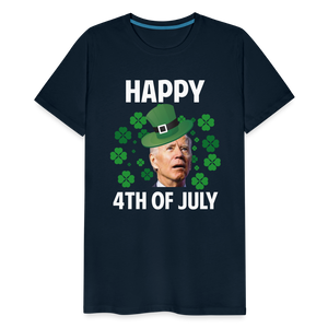 Funny Joe Biden Happy 4th Of July Confused St Patrick's Day Men's Premium T-Shirt - deep navy