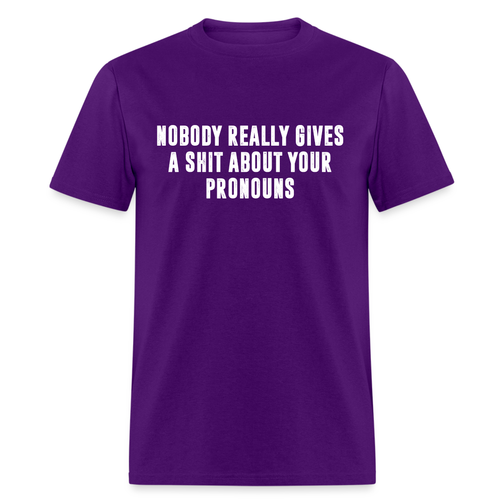 Nobody Really Gives A Shit About Your Pronouns Classic T-Shirt - purple