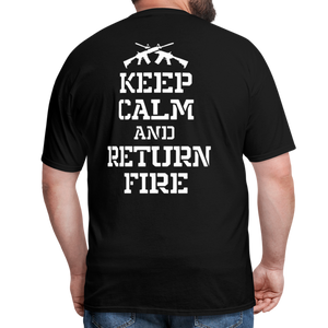 Keep Calm and Return Fire (Back Print) Classic T-Shirt - black