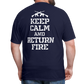 Keep Calm and Return Fire (Back Print) Classic T-Shirt - navy