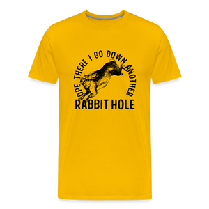 Ope There I Go Down Another Rabbit Hole Men's Premium T-Shirt - sun yellow