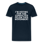 I'm voting for the convicted felon this November! Men's Premium T-Shirt - deep navy