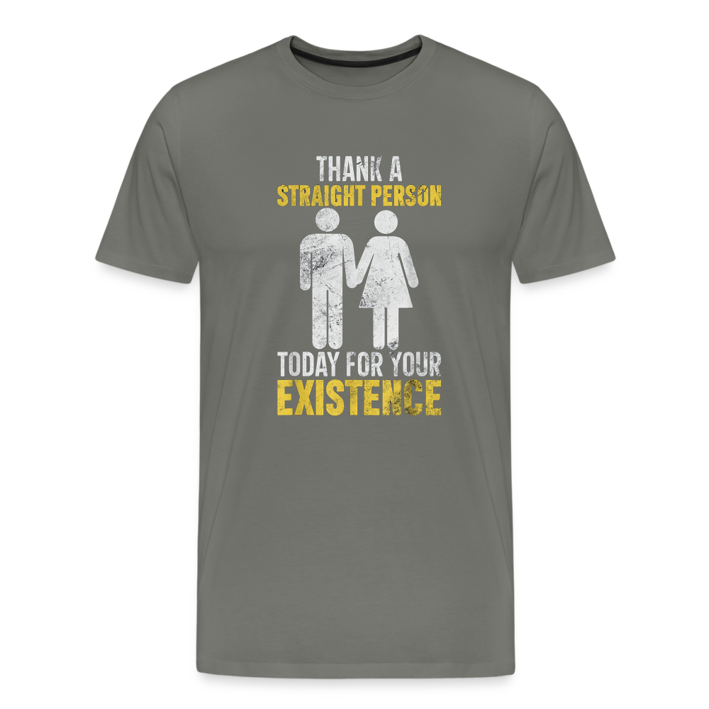 Thank a Straight Person Men's Premium T-Shirt - asphalt gray