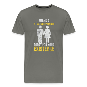 Thank a Straight Person Men's Premium T-Shirt - asphalt gray