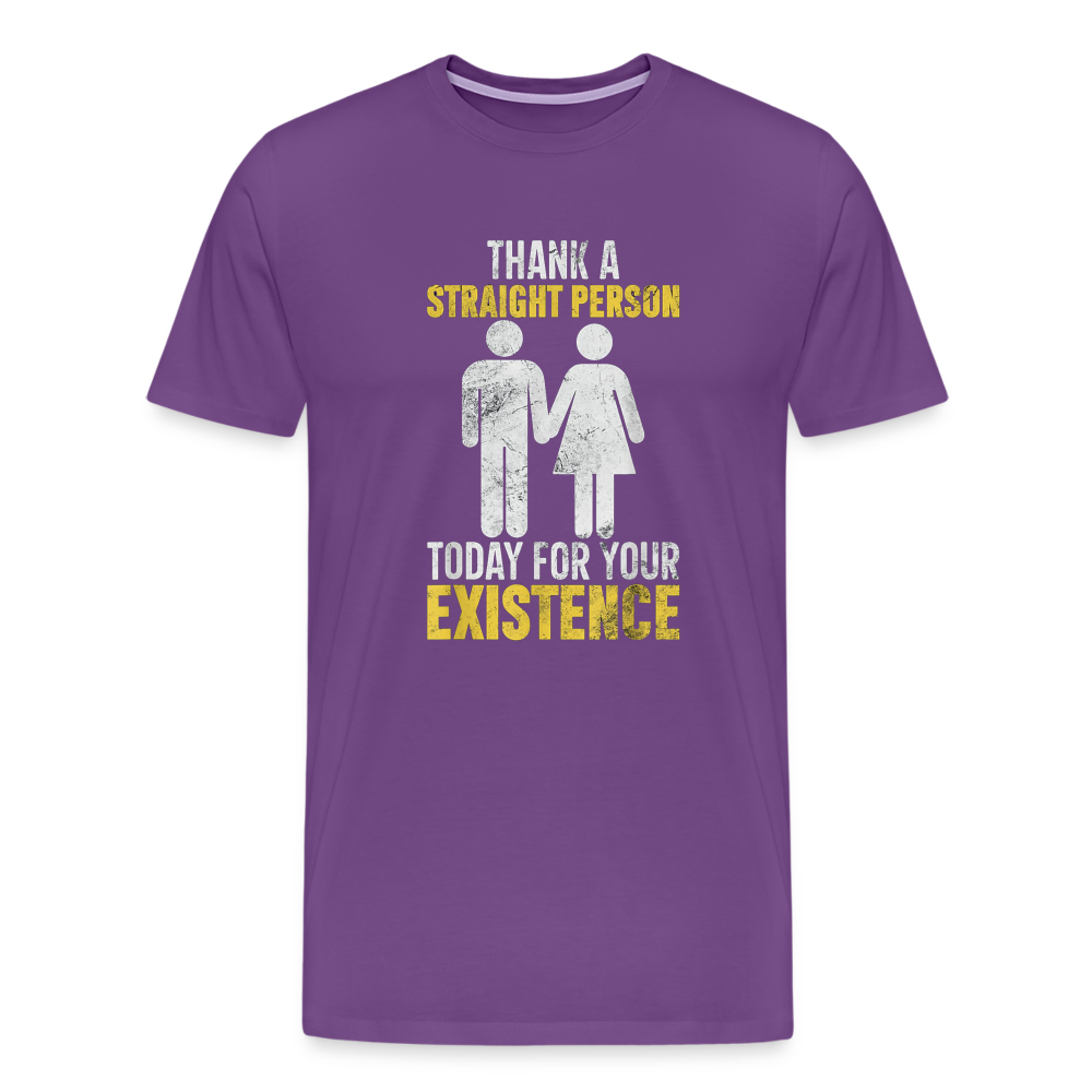 Thank a Straight Person Men's Premium T-Shirt - purple