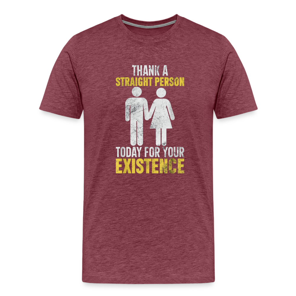 Thank a Straight Person Men's Premium T-Shirt - heather burgundy