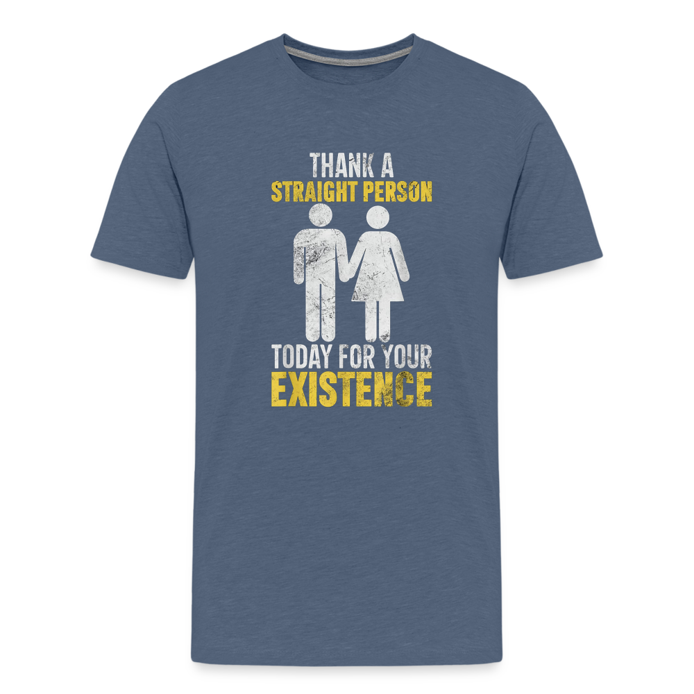 Thank a Straight Person Men's Premium T-Shirt - heather blue