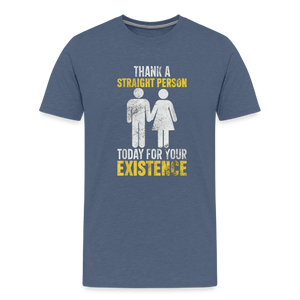 Thank a Straight Person Men's Premium T-Shirt - heather blue