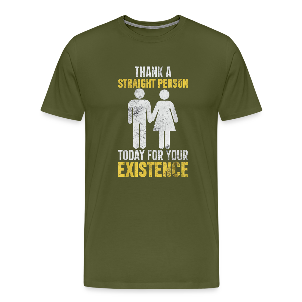 Thank a Straight Person Men's Premium T-Shirt - olive green