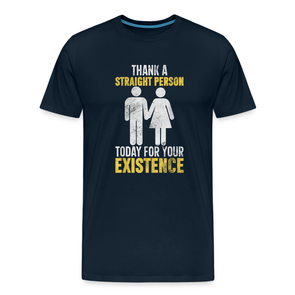 Thank a Straight Person Men's Premium T-Shirt - deep navy