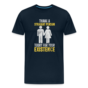 Thank a Straight Person Men's Premium T-Shirt - deep navy