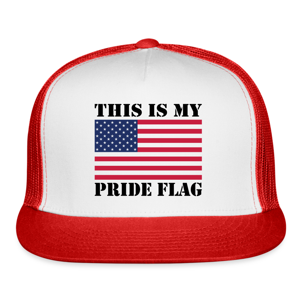 This Is My Pride Flag NEW 2024 Trucker Cap - white/red