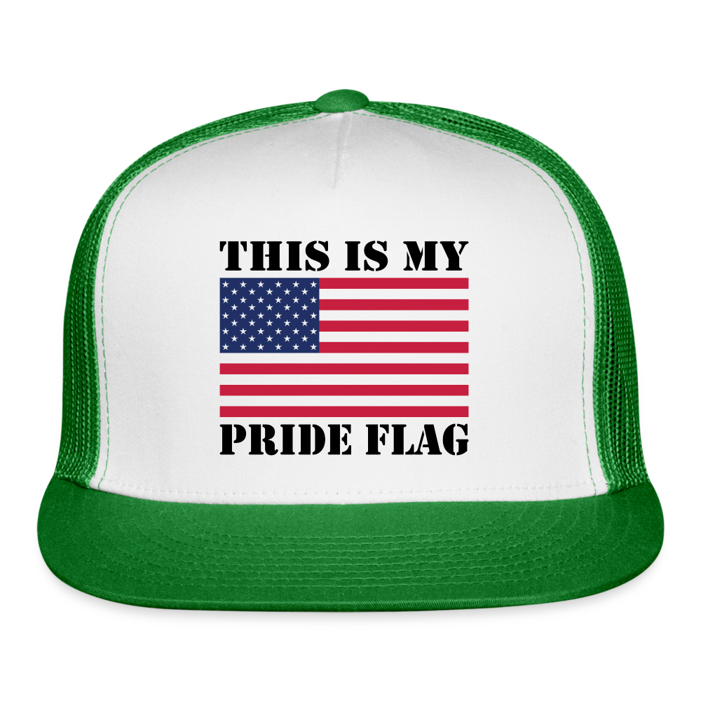 This Is My Pride Flag NEW 2024 Trucker Cap - white/kelly green