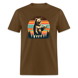Funny Bear with Beer Classic T-Shirt - brown