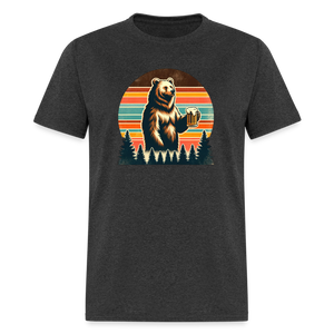 Funny Bear with Beer Classic T-Shirt - heather black