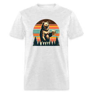 Funny Bear with Beer Classic T-Shirt - light heather gray