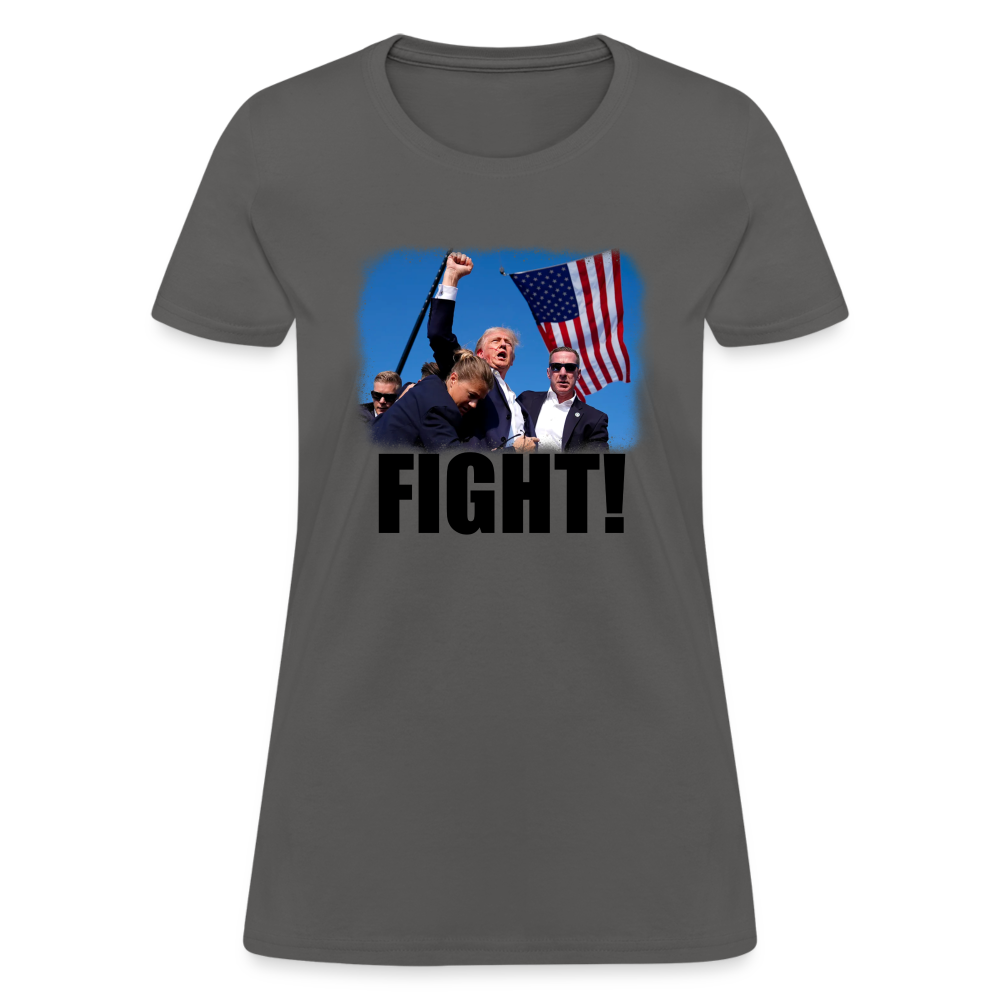 Trump FIGHT 2024 Women's T-Shirt - charcoal