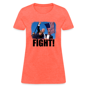 Trump FIGHT 2024 Women's T-Shirt - heather coral