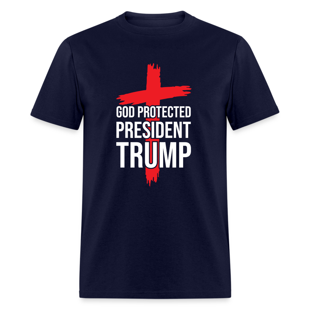 God Protected President Trump Unisex Classic T-Shirt - navy