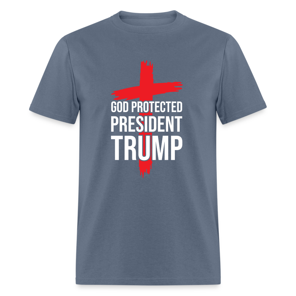 God Protected President Trump Unisex Classic T-Shirt - denim