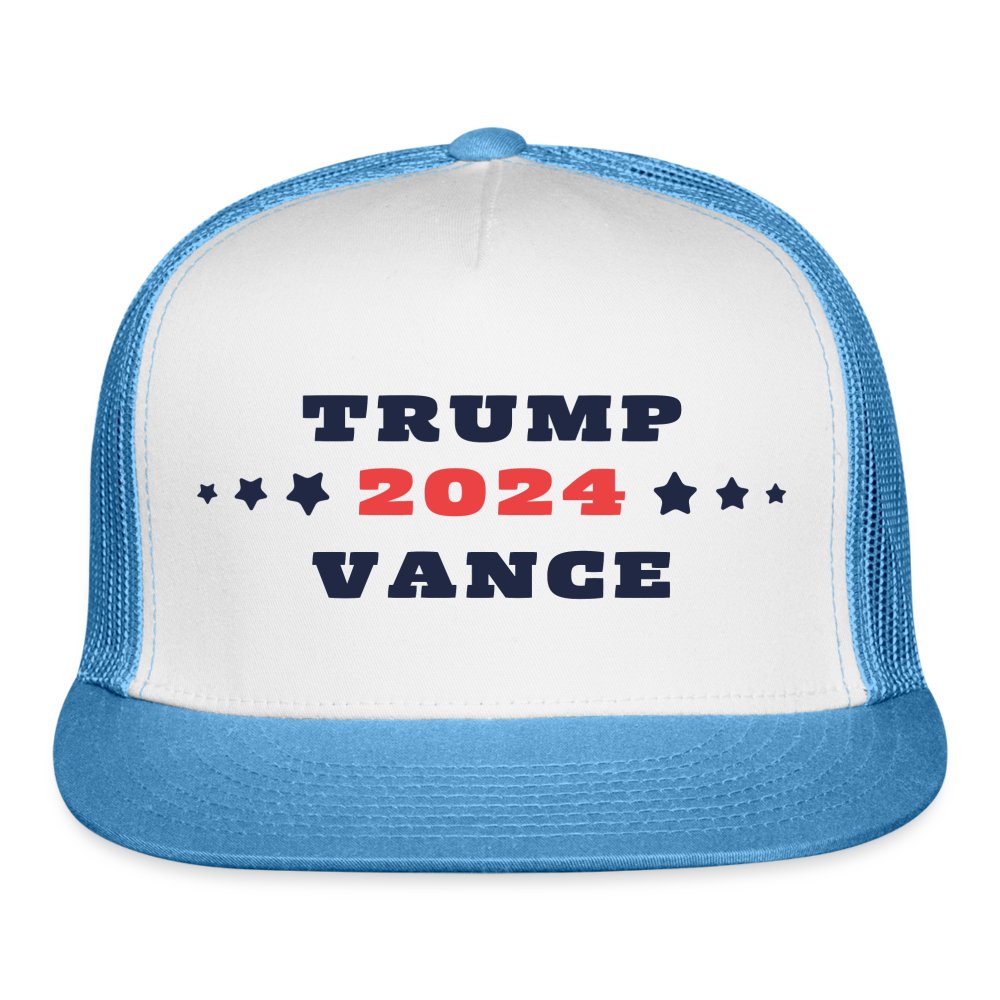 Trump Vance 2024 Trucker Cap - white/blue