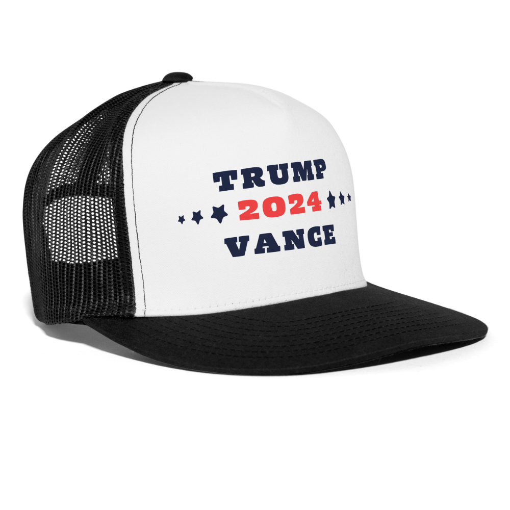 Trump Vance 2024 Trucker Cap - white/black