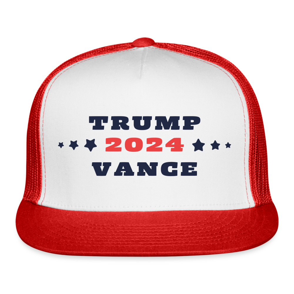 Trump Vance 2024 Trucker Cap - white/red