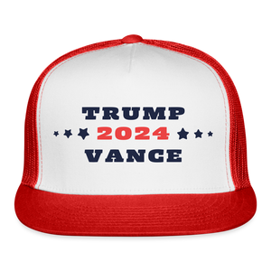 Trump Vance 2024 Trucker Cap - white/red